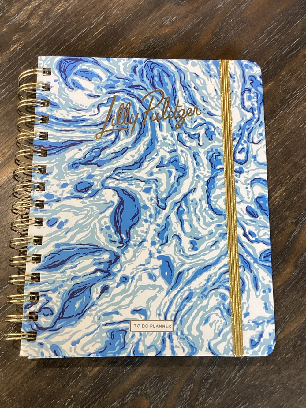 Lilly Pulitzer Blue & White Swirl Spiral To-Do Planner